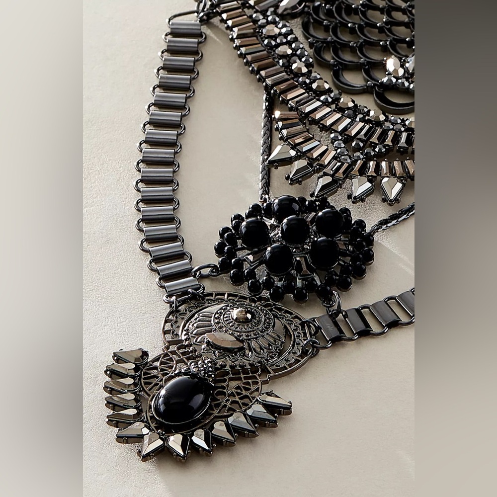 NWT FREE PEOPLE Only Dreaming Statement Collar Necklace | Silver MSRP $88 - Picture 2 of 5